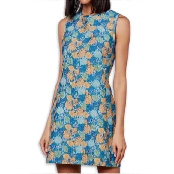 Baum und Pferdgarten Floral mini Arizona Dress Blue & green NWT size EU 42